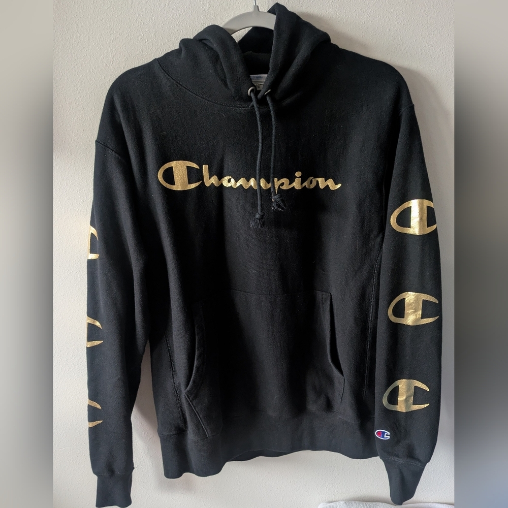 Men's Champion Reverse Weave Black Hoodie